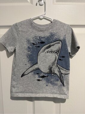 Garanimals Grey Shark Graphic Tee with Navy Accent
